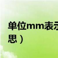 单位mm表示什么数量（单位mm表示什么意思）