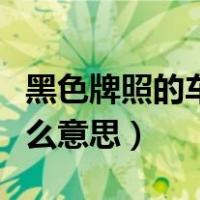 黑色牌照的车是什么意思（黑色牌照的车是什么意思）