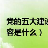 党的五大建设内容是指什么（党的五大建设内容是什么）