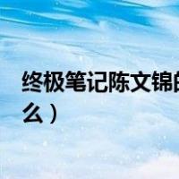 终极笔记陈文锦的结局是什么（终极笔记陈文锦的结局是什么）