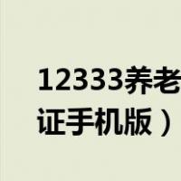 12333养老金身份认证手机（养老金身份认证手机版）