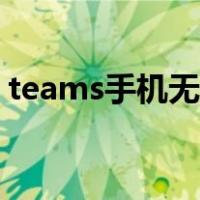 teams手机无法登录（手机12306无法登录）