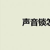 声音锁怎么登录微信号（声音锁）