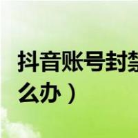 抖音账号封禁怎么办登录不（抖音账号封禁怎么办）