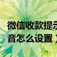 微信收款提示音怎么设置方言（微信收款提示音怎么设置）