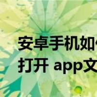 安卓手机如何打开apks文件（安卓手机如何打开 app文件）