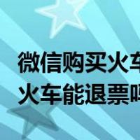 微信购买火车票没赶上火车能退票吗（没赶上火车能退票吗）