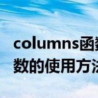 columns函数的使用方法及实例（column函数的使用方法）