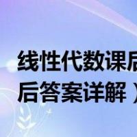 线性代数课后答案详解北京大学（线性代数课后答案详解）