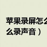 苹果录屏怎么录声音手机的声音（苹果录屏怎么录声音）