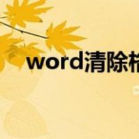 word清除格式在哪里（word清除格式）