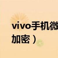 vivo手机微信怎么加密（苹果手机微信怎么加密）