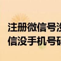 注册微信号没有手机号码怎么注册（想注册微信没手机号码）