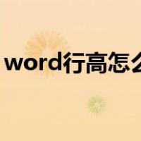 word行高怎么设置磅（word行高怎么设置）