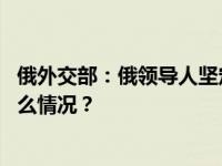 俄外交部：俄领导人坚定奉行不允许发动核战争原则 这是什么情况？