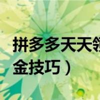 拼多多天天领现金技巧最新（拼多多天天领现金技巧）