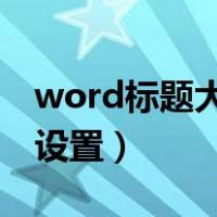 word标题大纲级别怎么设置（大纲级别怎么设置）