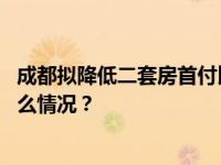 成都拟降低二套房首付比例下限！多地调整限购政策 这是什么情况？