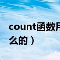 count函数用来计算什么（count函数是求什么的）