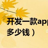 开发一款app软件需要多少钱（开发app需要多少钱）