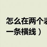 怎么在两个表格中间加一条横线（表格中间加一条横线）