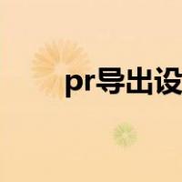 pr导出设置怎么设置（pr导出设置）