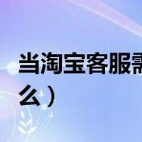 当淘宝客服需要学什么（淘宝客服刚去要学什么）