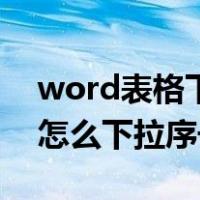 word表格下拉序号递增对不齐（word表格怎么下拉序号）