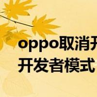 oppo取消开发者模式怎么操作（oppo取消开发者模式）