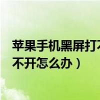 苹果手机黑屏打不开怎么办充电也没反应（苹果手机黑屏打不开怎么办）