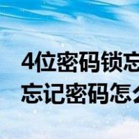 4位密码锁忘了密码怎么解开?视频（4密码锁忘记密码怎么开）