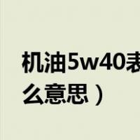 机油5w40表示什么意思（机油标号5w 40什么意思）