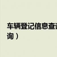 车辆登记信息查询可以以什么为查询条件（车辆登记信息查询）