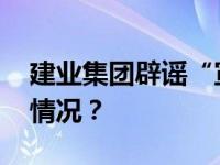 建业集团辟谣“宣告破产”等传闻 这是什么情况？