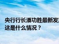 央行行长潘功胜最新发声，货币政策要持续用力、乘势而上 这是什么情况？