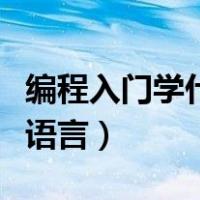 编程入门学什么语言最好（编程入门先学什么语言）