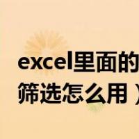 excel里面的自动筛选功能怎么用（excel自动筛选怎么用）