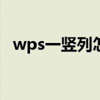 wps一竖列怎么求和（wps求和怎么操作）