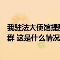 我驻法大使馆提醒在法中国公民注意人身安全，远离示威人群 这是什么情况？