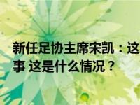 新任足协主席宋凯：这届班子，从骨子里把青训当成头等大事 这是什么情况？