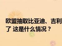 欧盟抽取比亚迪、吉利、上汽启动反补贴调查？公司回应来了 这是什么情况？