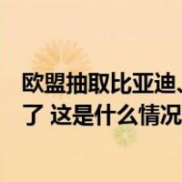 欧盟抽取比亚迪、吉利、上汽启动反补贴调查？公司回应来了 这是什么情况？