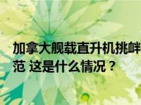 加拿大舰载直升机挑衅，国防部：中方有关应对处置专业规范 这是什么情况？