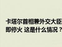 卡塔尔首相兼外交大臣会见美国代表团，呼吁在加沙地带立即停火 这是什么情况？