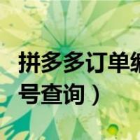 拼多多订单编号查询入口官网（拼多多订单编号查询）