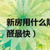 新房用什么除甲醛最快最好（新房用什么除甲醛最快）