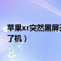 苹果xr突然黑屏开不了机是什么情况（苹果xr突然黑屏开不了机）