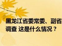 黑龙江省委常委、副省长王一新接受中央纪委国家监委审查调查 这是什么情况？