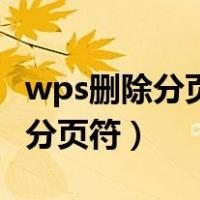 wps删除分页符的空白页怎么删除（wps删除分页符）