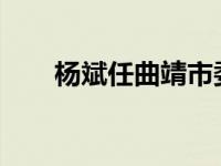 杨斌任曲靖市委书记 这是什么情况？